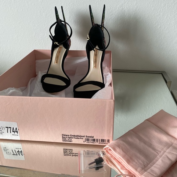 New Sophia Webster Chiara Embellished Heeled Sandals Papillon Paradise Print - Picture 10 of 12